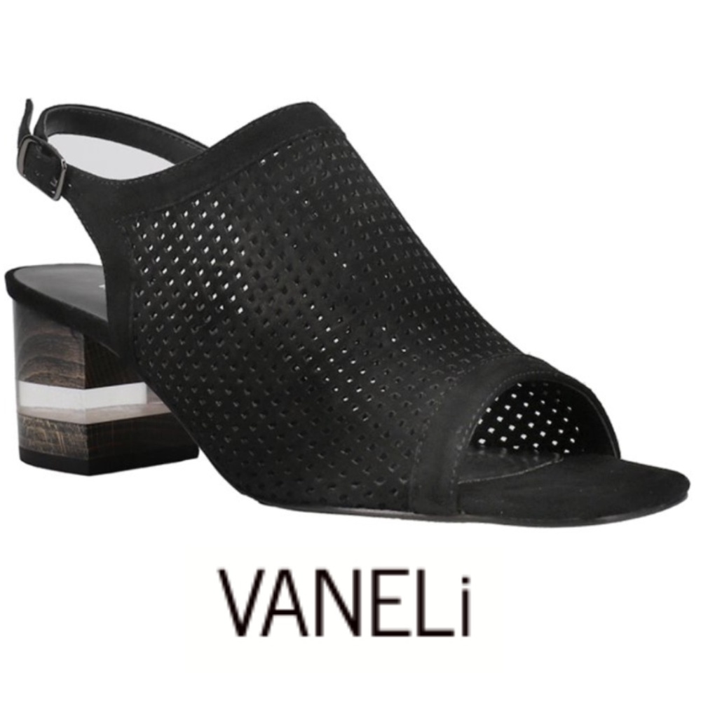 Vaneli Eliza Black suede sandals, 7.5,  CB2369